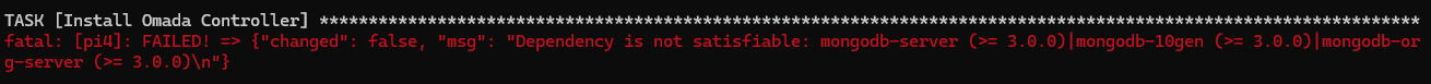 Erro MongoDB